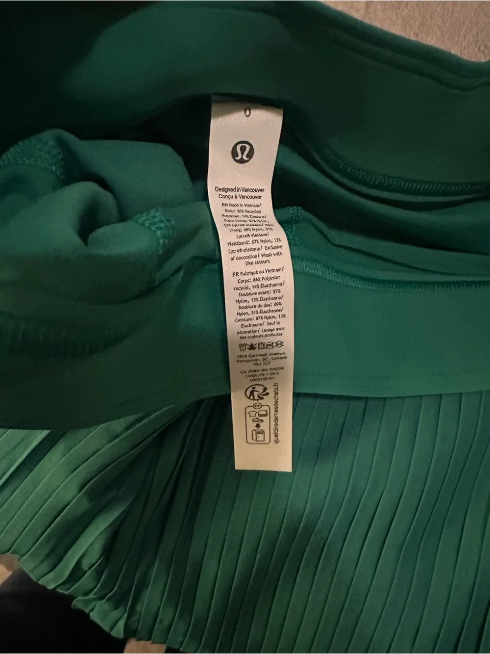 lululemon athletica Emerald Green Pleated Skater Skirt